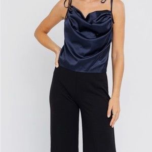 Intimately Free People Tie Shoulder Cowl Neck Top